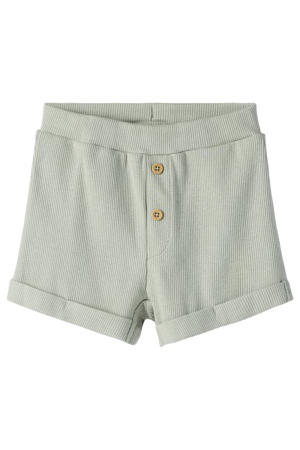 regular waist casual short grijsblauw met textuur