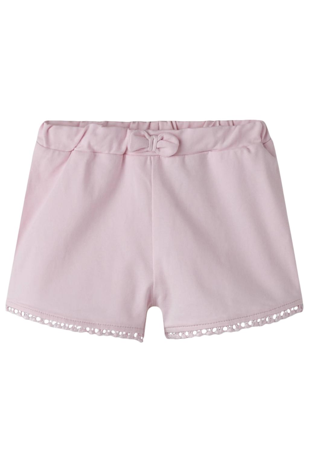 Roze meisjes NAME IT BABY regular waist casual short van stretchkatoen met elastische tailleband en effen