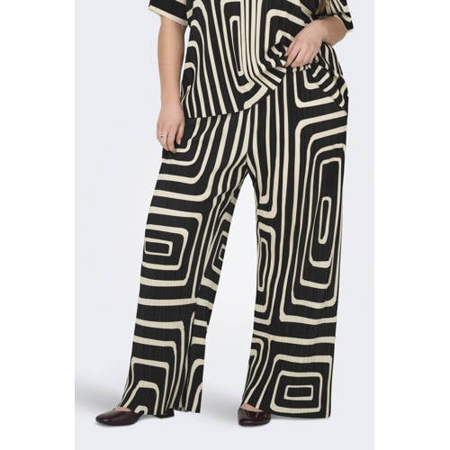 ONLY CARMAKOMA wide leg high waist casual broek zwart afbeelding