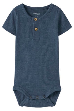 romper rib gebreid donkerblauw