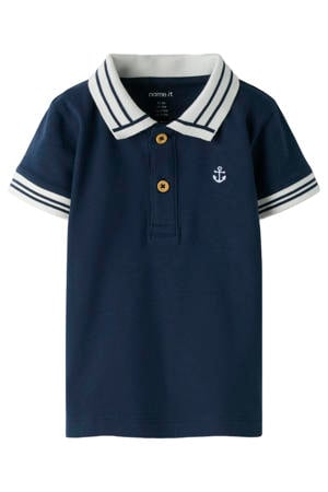 polo donkerblauw gebreid