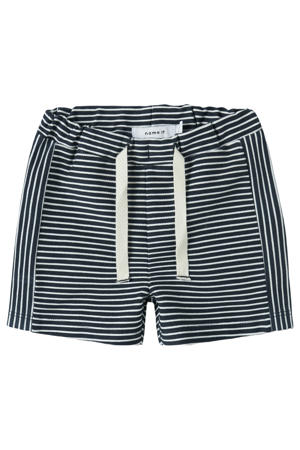 regular gestreepte casual short donkerblauw