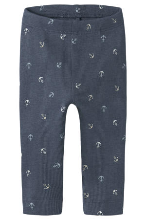 regular legging donkerblauw gebreid