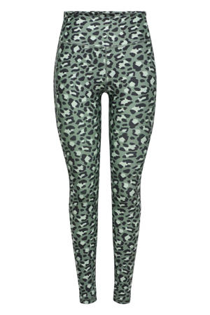 Plus Size sportlegging ONPJAM zwart/groen
