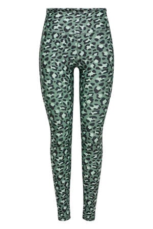 Plus Size sportlegging ONPJAM zwart/groen