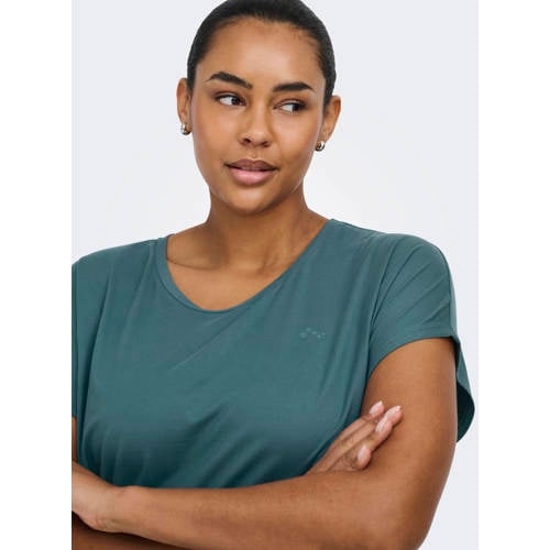 ONLY PLAY CURVY Plus Size sportshirt ONPAUBREE petrol afbeelding