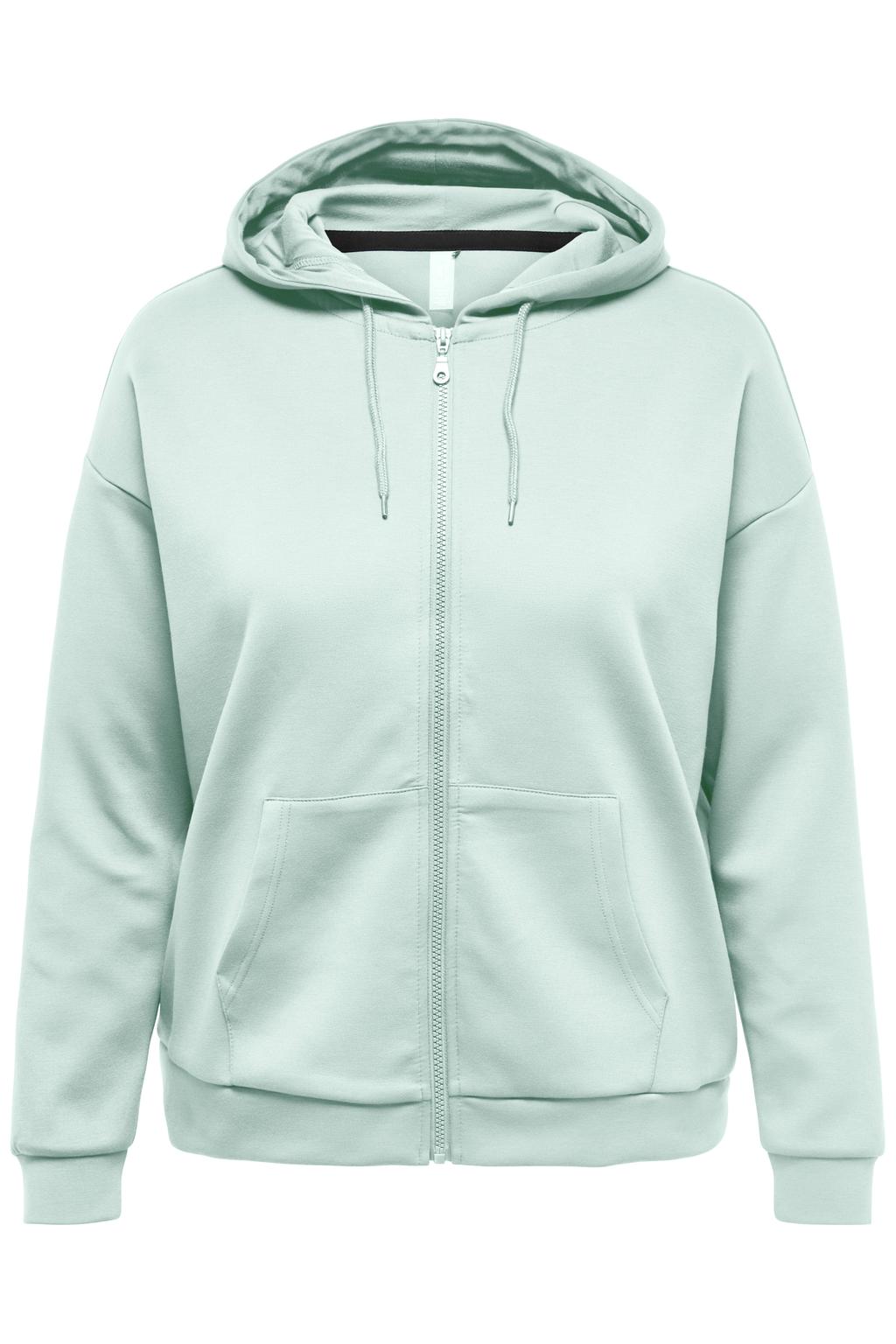 Mintgroene dames ONLY PLAY CURVY sportvest van polyester met ritssluiting en effen