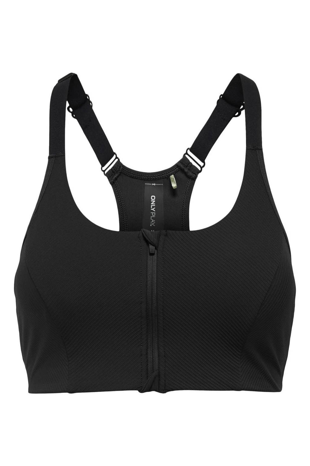 ONLY PLAY CURVY Plus Size level 3 sportbh ONPJANA met voorsluiting zwart