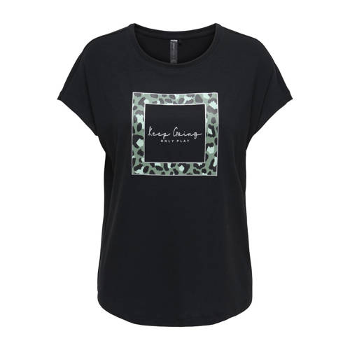 ONLY PLAY CURVY Plus Size sportshirt ONPAUB-MILLE zwart afbeelding