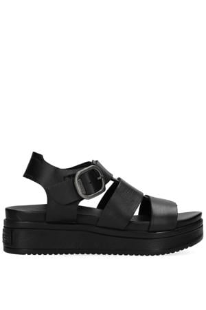 leren sandalen zwart