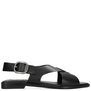 leren sandalen zwart