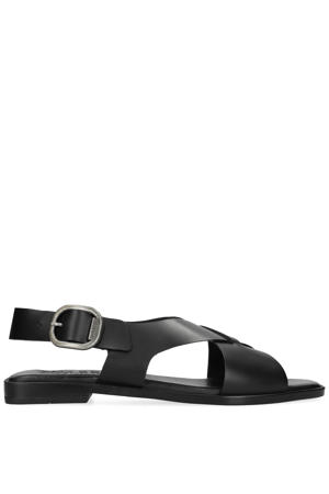 leren sandalen zwart