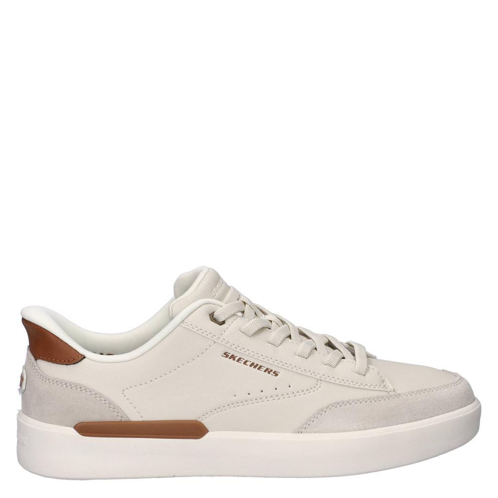 Ecru heren Skechers sneakers van synthetisch nubuck met veters