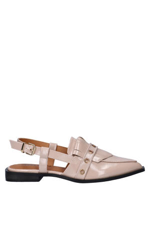 lak slingback loafers taupe