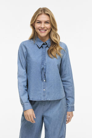 denim blouse blauw