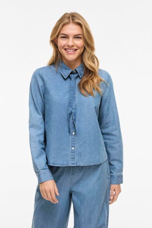 denim blouse blauw