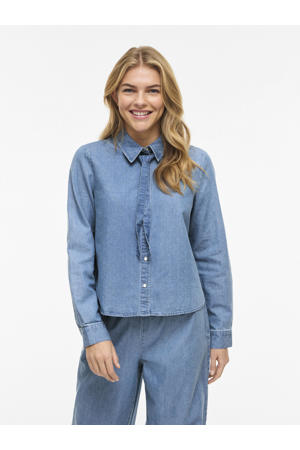 denim blouse blauw