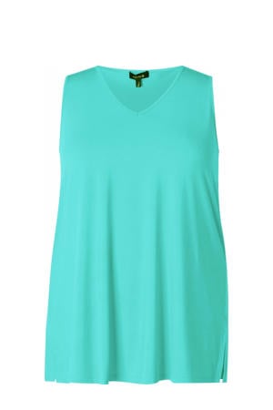 mouwloze top turquoise