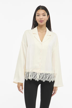 blouse met kant ecru