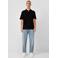 QS regular polo zwart gebreid
