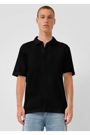 regular polo zwart gebreid
