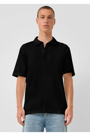 regular polo zwart gebreid