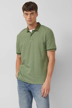 regular gestreepte polo donkergroen