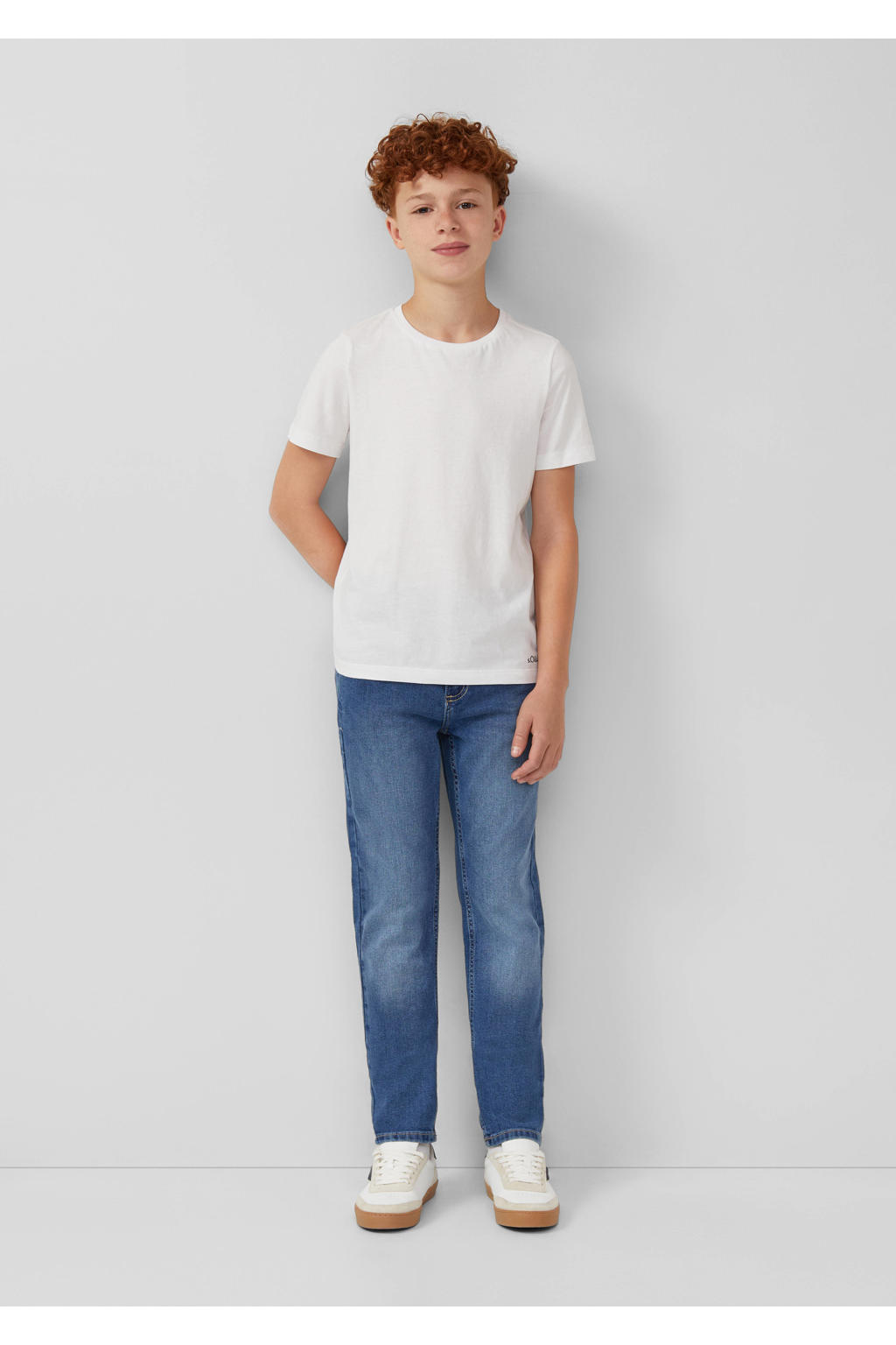 Medium blue denim jongens s.Oliver regular fit jeans van denim met effen