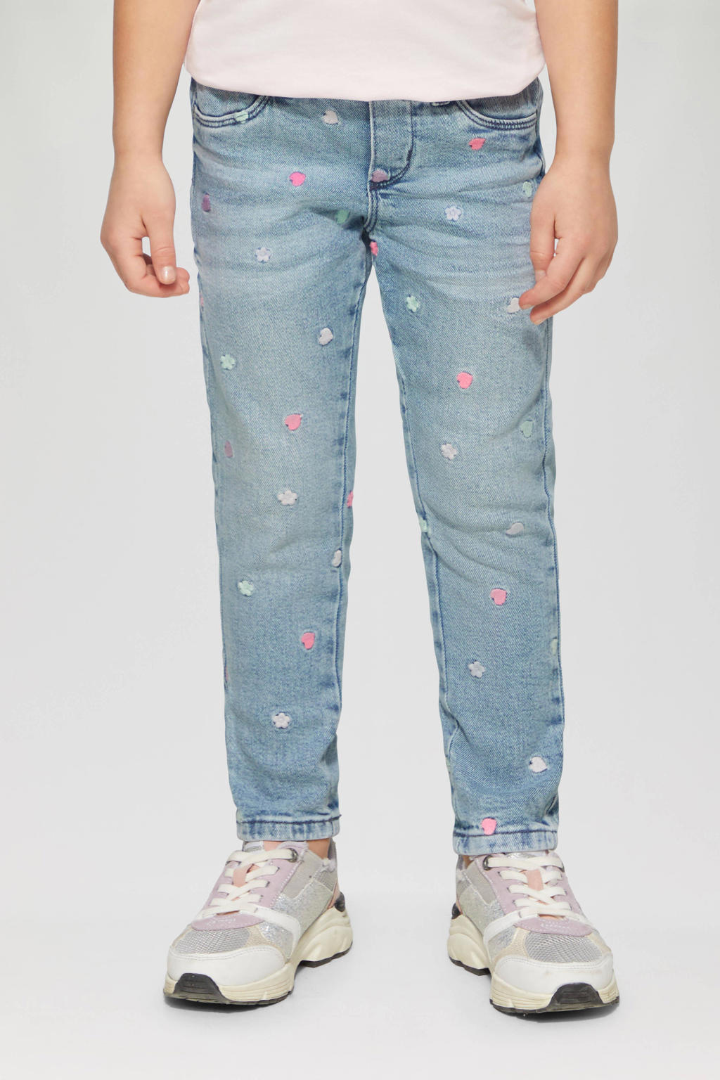 Light blue denim meisjes s.Oliver slim fit jeans van denim met regular waist