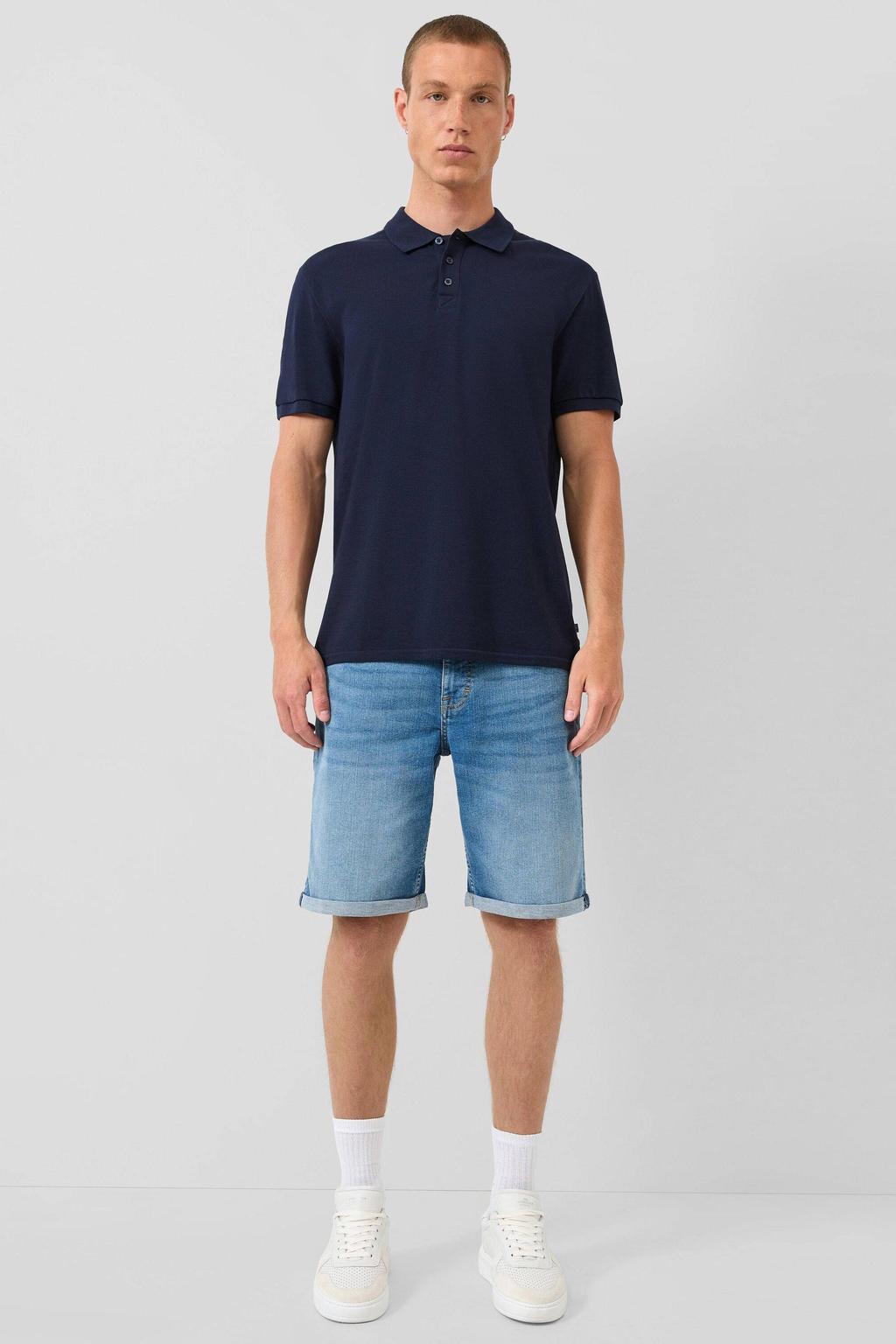 QS denim regular short blauw