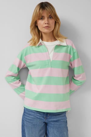 gestreepte sweater roze