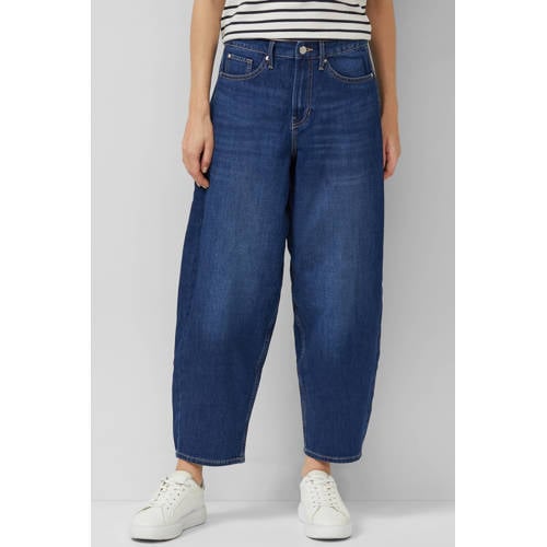 s.Oliver high waist barrel jeans dark blue denim afbeelding