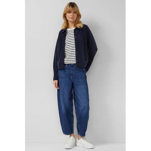 s.Oliver high waist barrel jeans dark blue denim afbeelding