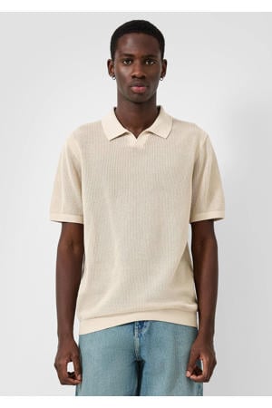 regular polo gebreid beige