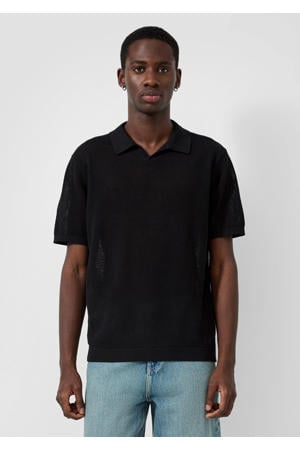 regular polo gebreid zwart