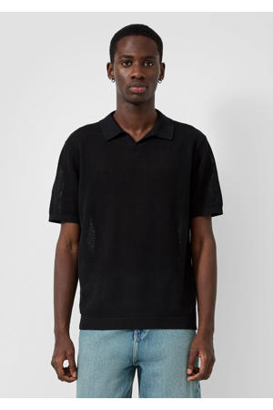 regular polo gebreid zwart