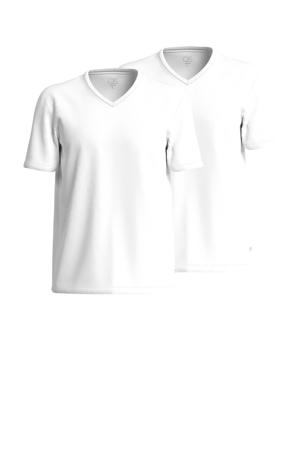 regular T-shirt wit - (set van 2)