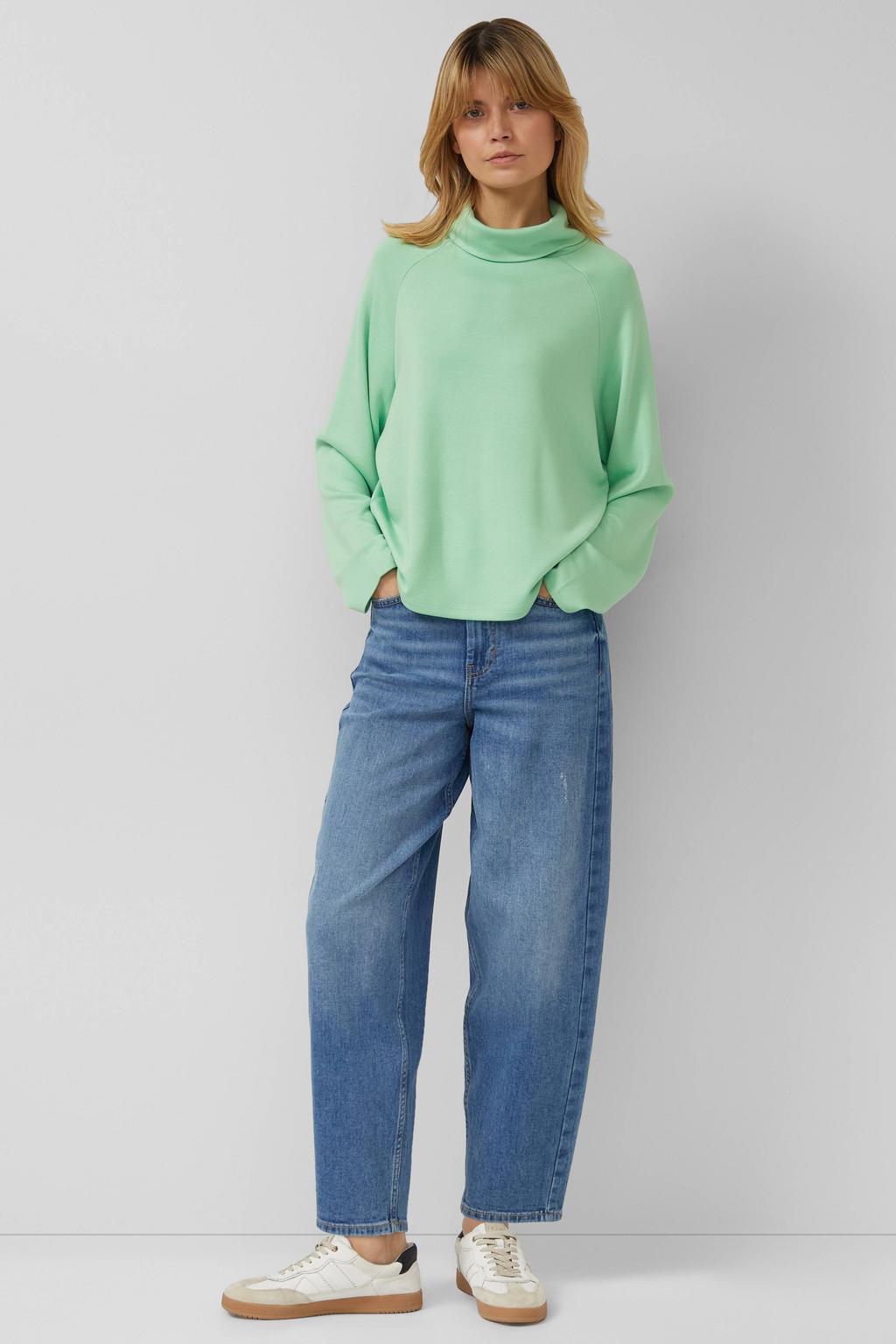 Lichtgroene dames s.Oliver coltrui van viscose met effen en lange mouwen