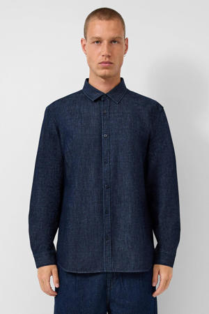 regular overhemd donkerblauw