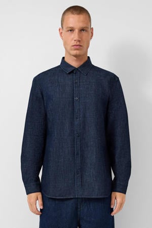 regular overhemd donkerblauw