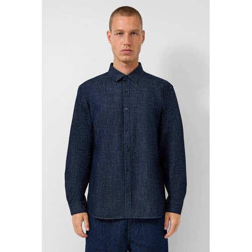 QS regular overhemd donkerblauw afbeelding