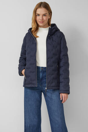 gewatteerde jas marineblauw