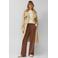 s.Oliver wide leg high waist casual broek donkerbruin