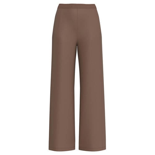 s.Oliver wide leg high waist casual broek donkerbruin afbeelding