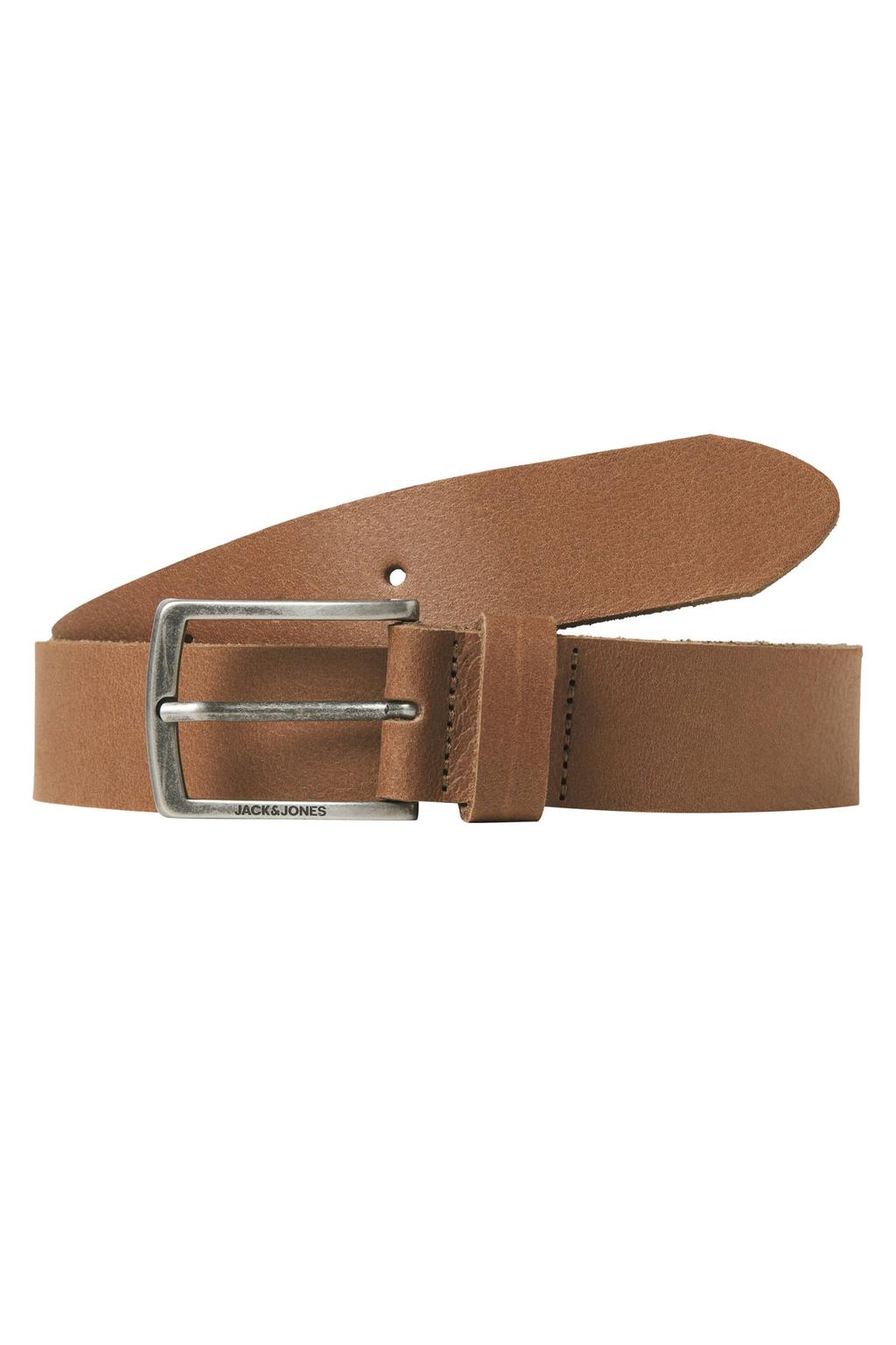 JACK & JONES leren riem JACTORINO cognac