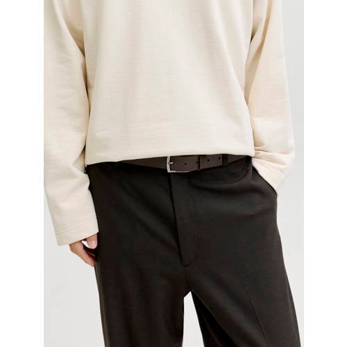 JACK & JONES leren riem JACTORINO donkerbruin afbeelding