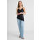 Anytime satijnen asymmetrische top zwart