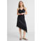 Anytime satijnen asymmetrische midi rok zwart
