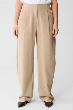 barrel high waist pantalon beige
