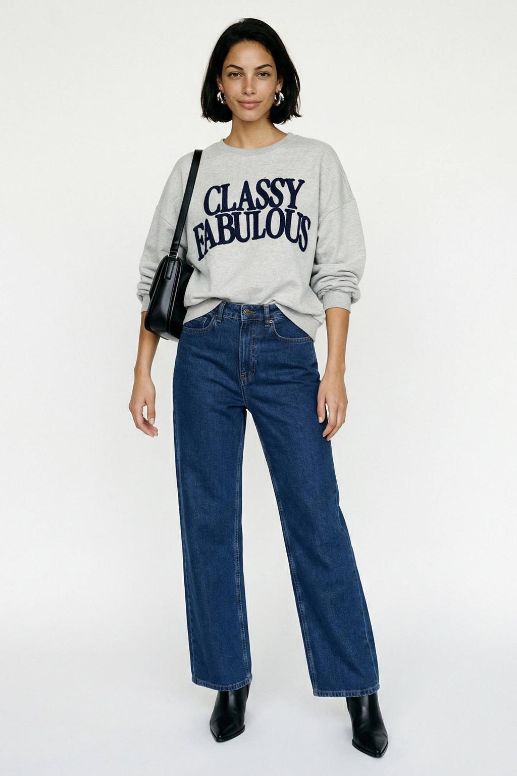 Medium blue denim dames VERO MODA Vmlaura high waist straight leg jeans van denim met rits- en knoopsluiting en effen